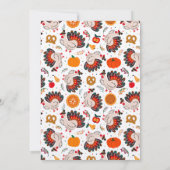 Kleurrijke Schattigee Turkije Thanksgiving Diner Kaart (Achterkant)