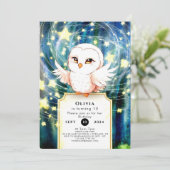 Kleurrijke Schattigee Uil Verjaardag Kaart (Staand voorkant)