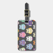 Kleurrijke Schattigee uilen Bagagelabel (Voorkant verticaal)