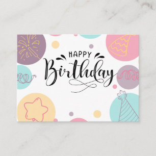 Kleurrijke Schattigee vormen Happy Birthday Car Contactkaartje