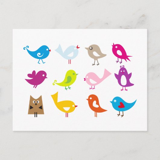 Kleurrijke schatvogels briefkaart (Voorkant)