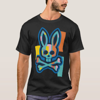 Kleurrijke schedel en kruisbeenderen Bad Rabbit Bu T-shirt