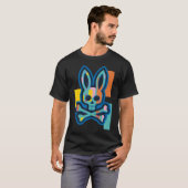 Kleurrijke schedel en kruisbeenderen Bad Rabbit Bu T-shirt (Voorkant volledig)