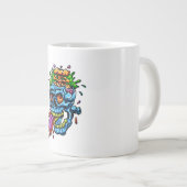 Kleurrijke Schedel Explosie Grote Koffiekop (Voorkant rechts)