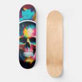Kleurrijke schedel met hoofdtelefoonontwerp persoonlijk skateboard (Voorkant)