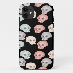 kleurrijke schedels op zwart Case-Mate iPhone case