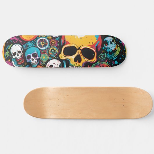 Kleurrijke schedels Schaats Deck Persoonlijk Skateboard (Horizontaal)