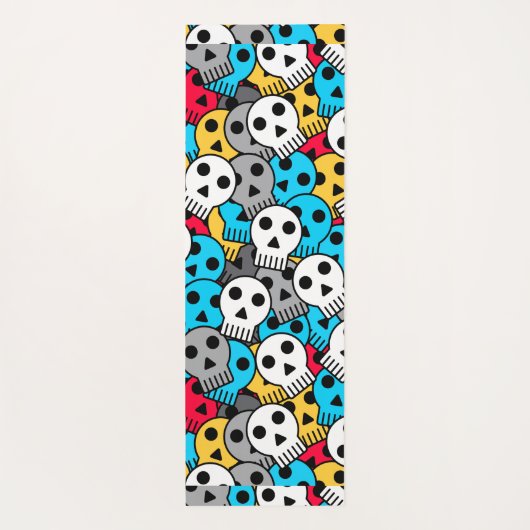 kleurrijke schedels yogamat (Achterkant)