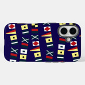Kleurrijke scheepsvlaggen Donkerblauwe telefoonhoe Case-Mate iPhone Case (Achterkant (horizontaal))