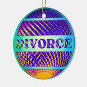 Kleurrijke scheiding disco bal keramisch ornament (Links)