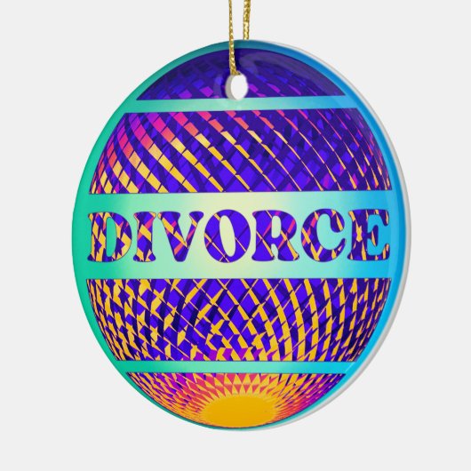 Kleurrijke scheiding disco bal keramisch ornament (Links)