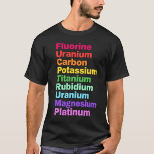 Kleurrijke scheikunde elementen wetenschap liefheb t-shirt