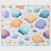 Kleurrijke schelpen cadeaupapier (Vlak)