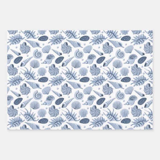 Kleurrijke schelpen en algen inpakpapier vel (Voorkant 3)