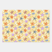 Kleurrijke schelpen en algen inpakpapier vel (Voorkant 2)