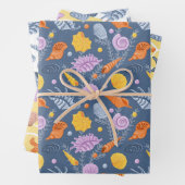 Kleurrijke schelpen en algen inpakpapier vel (In situ)