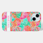 Kleurrijke Schelpen met Initialen Case-Mate iPhone Case (Achterkant (horizontaal))