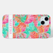 Kleurrijke Schelpen met Monogram Case-Mate iPhone Case (Achterkant (horizontaal))