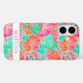 Kleurrijke Schelpen met Monogram Case-Mate iPhone Case (Achterkant (horizontaal))