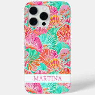Kleurrijke Schelpen met Monogram iPhone 15 Pro Max Hoesje