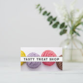 Kleurrijke Scheppen van Ice Cream Visitekaartje (Staand voorkant)