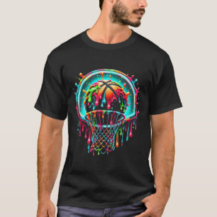 Kleurrijke schets druppelende kleur spat Hoepel Ne T-shirt