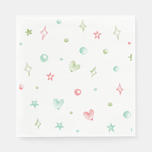 Kleurrijke schets leuke vormen Confetti verjaardag Servet (Voorkant)