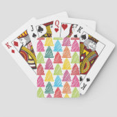 Kleurrijke schetsmatige kerstbomen speelkaarten (Achterkant)