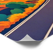 Kleurrijke Schilderachtig reisavonturen op kronkel Poster (Hoek)