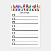 Kleurrijke Schilderachtige Kleurpotloden Takenlijs Post-it® Notes (Voorkant)