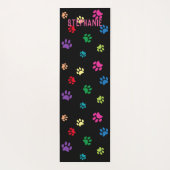 Kleurrijke schilderafdrukken Namaste & Name Black Yogamat (Achterkant)