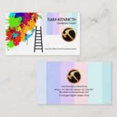 Kleurrijke schilderende wandhandbediende visitekaartje (Voorkant / Achterkant)