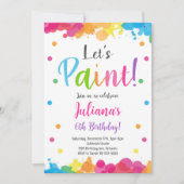 Kleurrijke schilderij Kids Verjaardag uitnodiging (Voorkant)