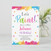 Kleurrijke schilderij Kids Verjaardag uitnodiging (Staand voorkant)