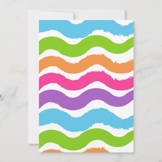 Kleurrijke schilderij Kids Verjaardag uitnodiging (Achterkant)