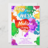 Kleurrijke schilderij verjaardagsfeestuitnodiging kaart (Voorkant)