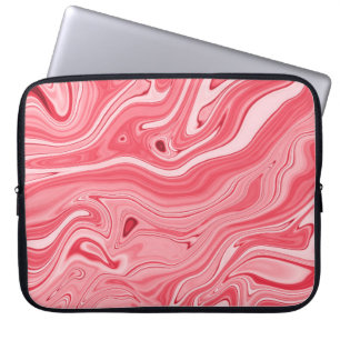 Kleurrijke schilderijen van marmering, rode marmer laptop sleeve