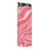 Kleurrijke schilderijen van marmering, rode marmer thermosbeker (Geroteerd rechts)