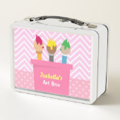 Kleurrijke schilderpenselen Kunstbox Meisjesnaam (Achterkant)