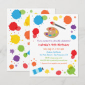 Kleurrijke schilderplaten Schilderende kinderen Bi Kaart (Voorkant / Achterkant)