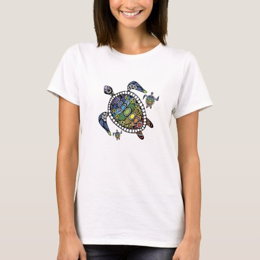 Kleurrijke Schildpad Chakras T-shirt (Voorkant)