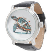 Kleurrijke schildpad in oorspronkelijke stijl geve horloge (Gekanteld)
