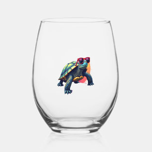 Kleurrijke Schildpad Schildpad Outfit Heren Schilp Wijnglas Zonder Voet