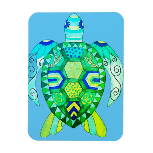 Kleurrijke Schildpad tekening Magneet