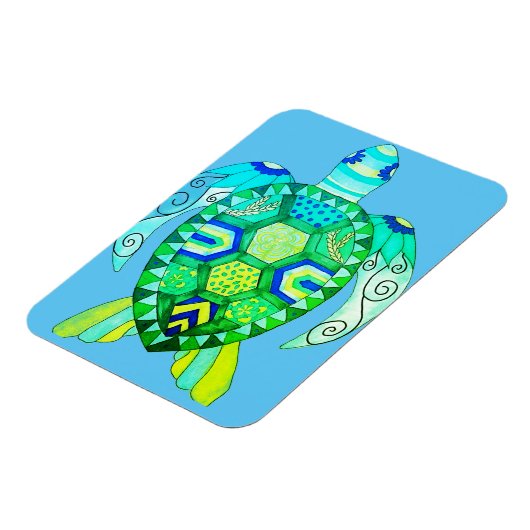 Kleurrijke Schildpad tekening Magneet (Linkerzijde)