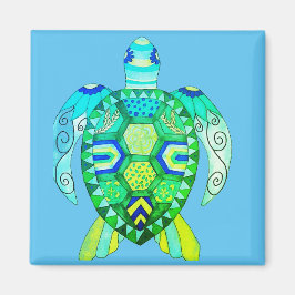 Kleurrijke Schildpad tekening Magneet