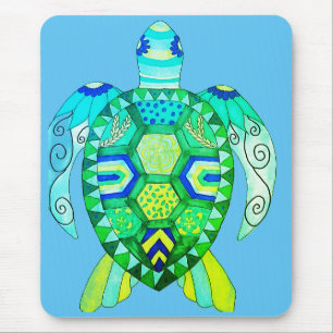 Kleurrijke Schildpad tekening Muismat