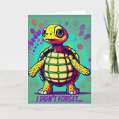 Kleurrijke schildpad verlate verjaardag kaart (Voorkant)