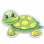 Kleurrijke schildpad vinyl sticker (Voorkant)