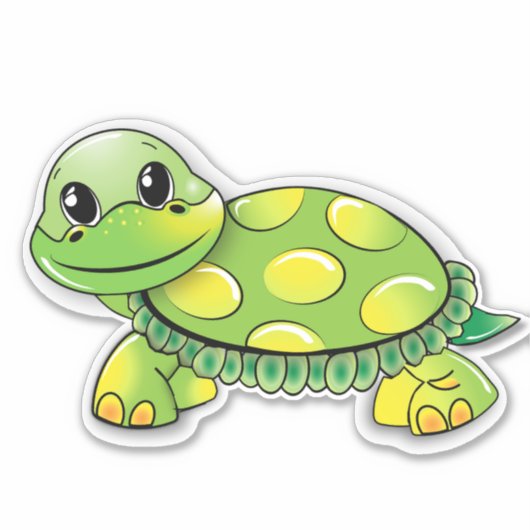 Kleurrijke schildpad vinyl sticker (Voorkant)